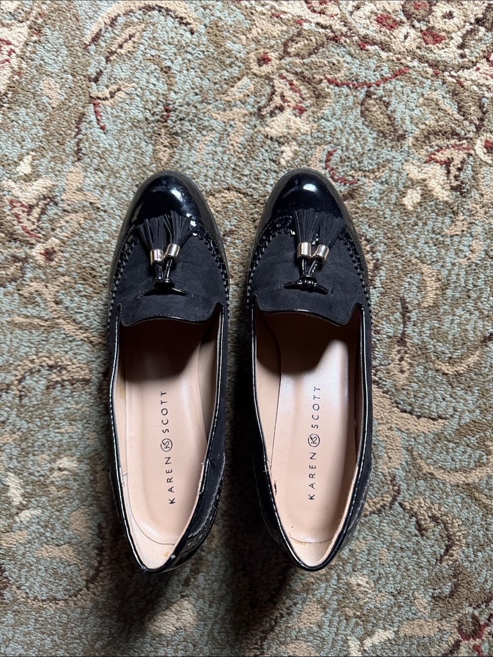 Karen Scott Terrie Black Patent Tassel Loafers